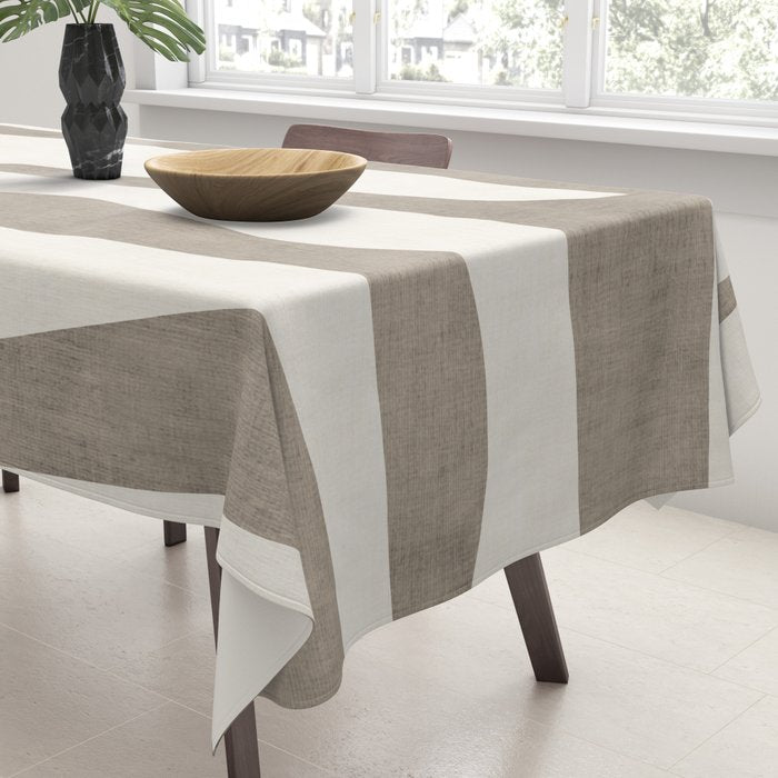 Minimalist Neutral Beige Cream Abstract  Tablecloth Gallery Image 3