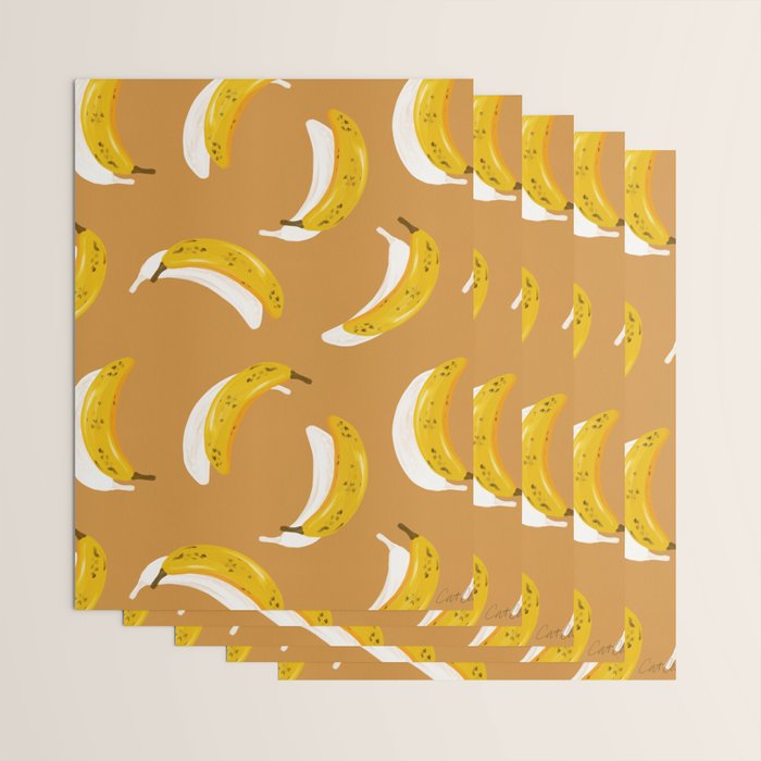 Banana Pattern - Ochre Wrapping Paper Gallery Image 3