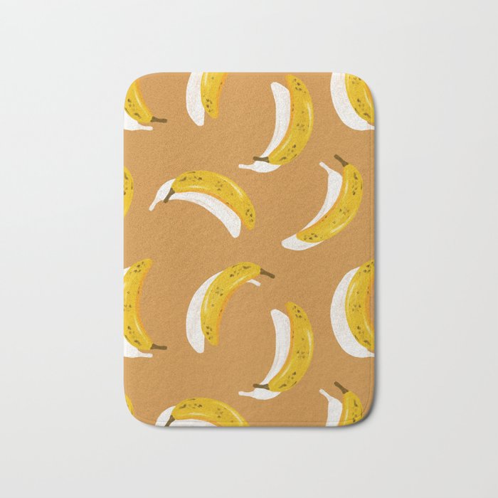 Banana Pattern - Ochre Bath Mat Gallery Image 1