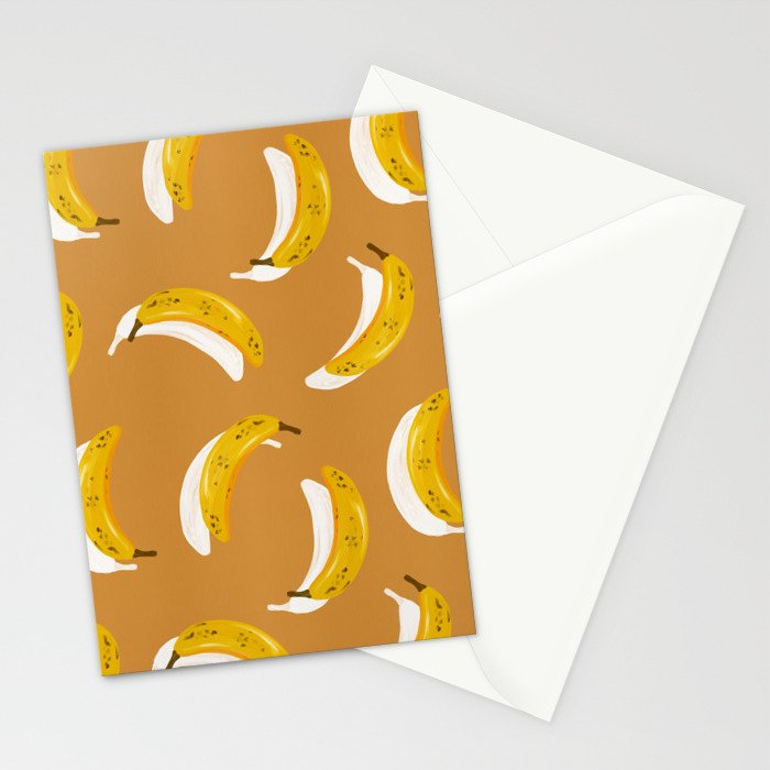 Banana Pattern - Ochre Stationery Card Gallery Image 2