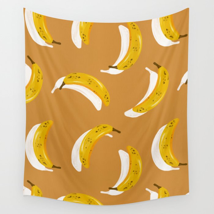 Banana Pattern - Ochre Wall Tapestry Gallery Image 4