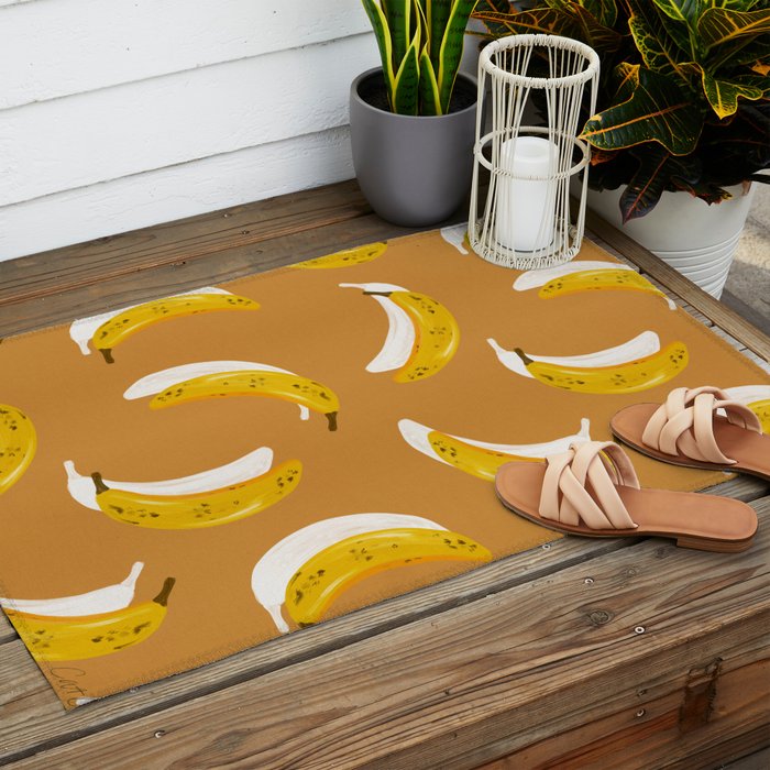 Banana Pattern - Ochre Outdoor Rug Gallery Image 2