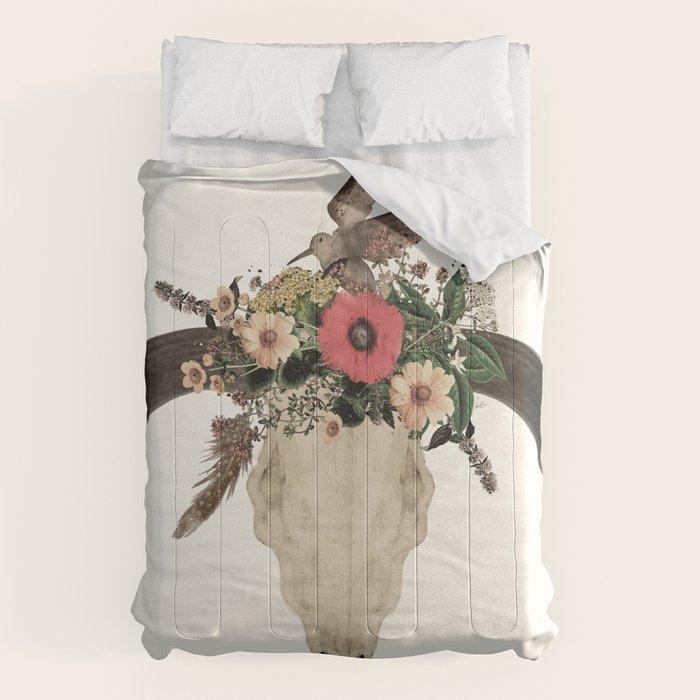 cow skull flowers Comforter Gallery Image 6