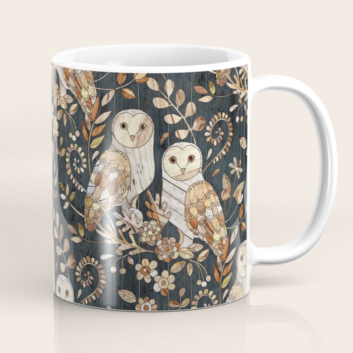 Wooden Wonderland Barn Owl Collage Coffee Mug Gallery Image 1