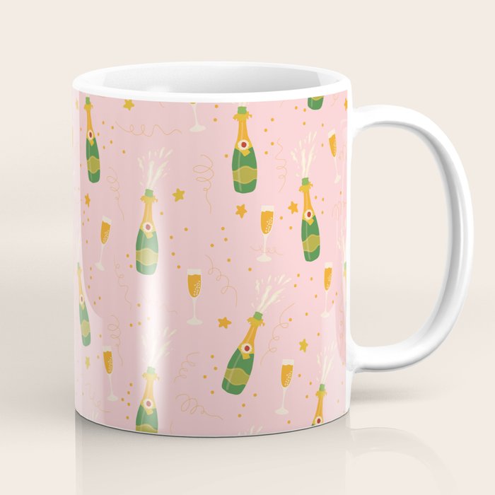Champagne Bottles Pink Coffee Mug Gallery Image 1