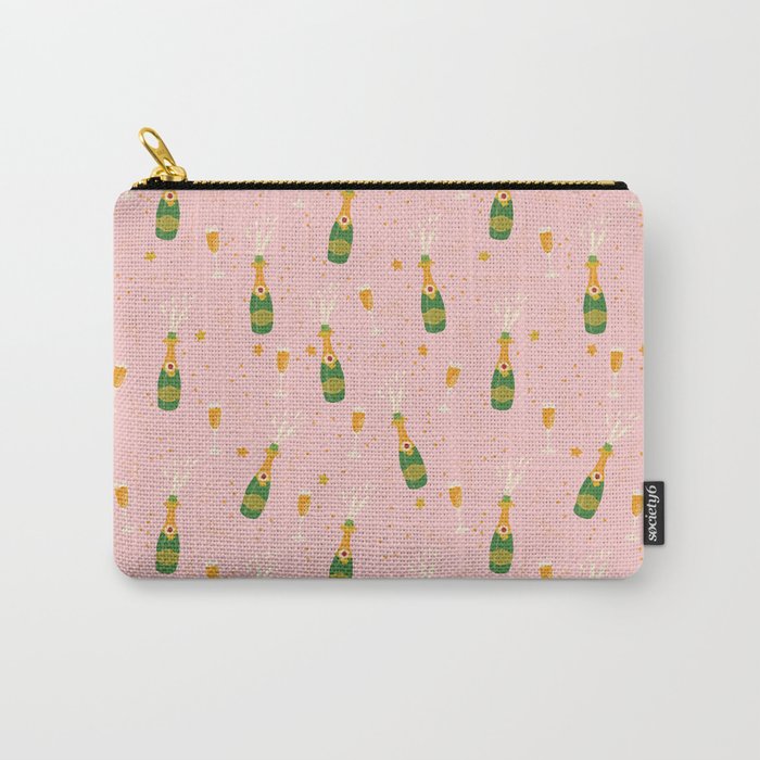 Champagne Bottles Pink Carry All Pouch Gallery Image 1