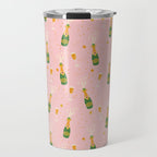 Champagne Bottles Pink Travel Mug Gallery Image 1