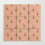Champagne Bottles Pink Wood Wall Art Gallery Image 1
