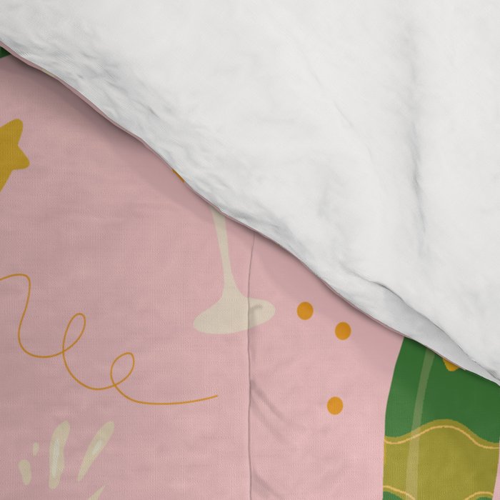 Champagne Bottles Pink Comforter Gallery Image 4