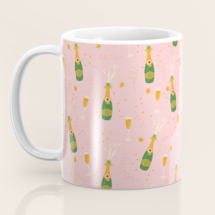 Champagne Bottles Pink Coffee Mug Gallery Image 3