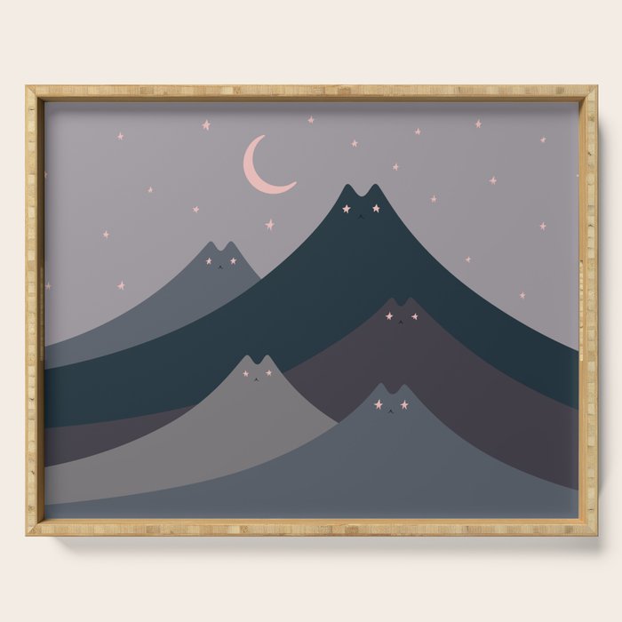 Cat Landscape 116: Starry starry eyes Serving Tray Gallery Image 1