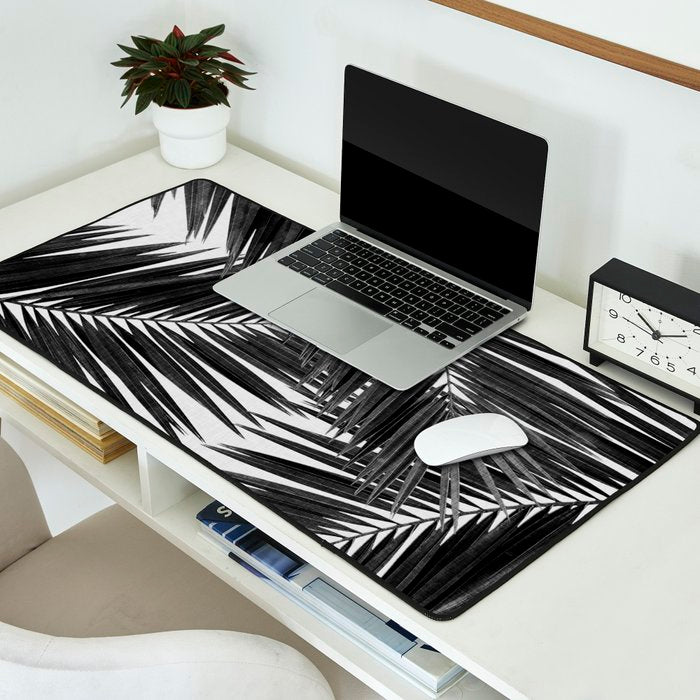 Palm Leaf Black & White III Desk Mat Gallery Image 2