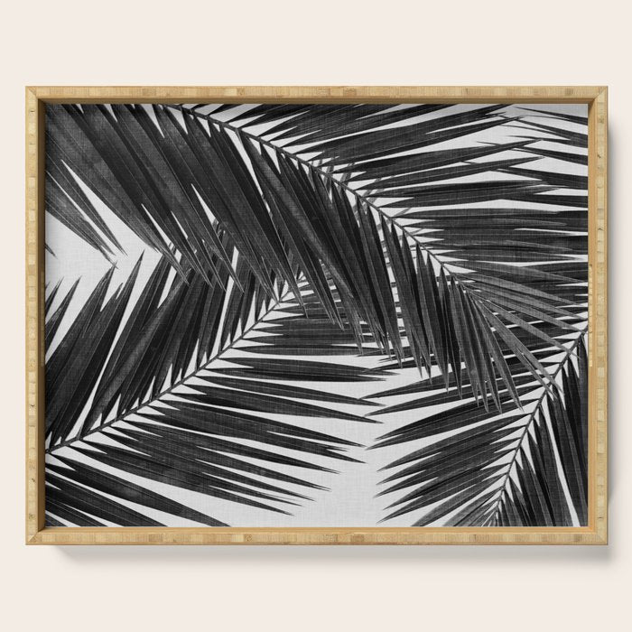 Palm Leaf Black & White III Serving Tray Gallery Image 1