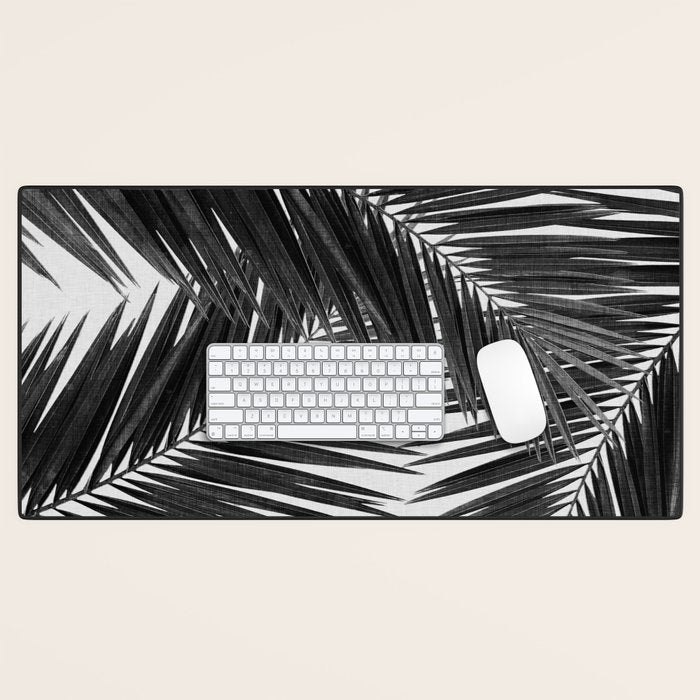 Palm Leaf Black & White III Desk Mat Gallery Image 1