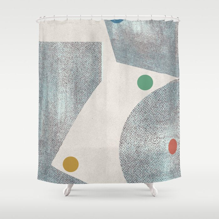 Retro Dots No.1 Shower Curtain Gallery Image 1