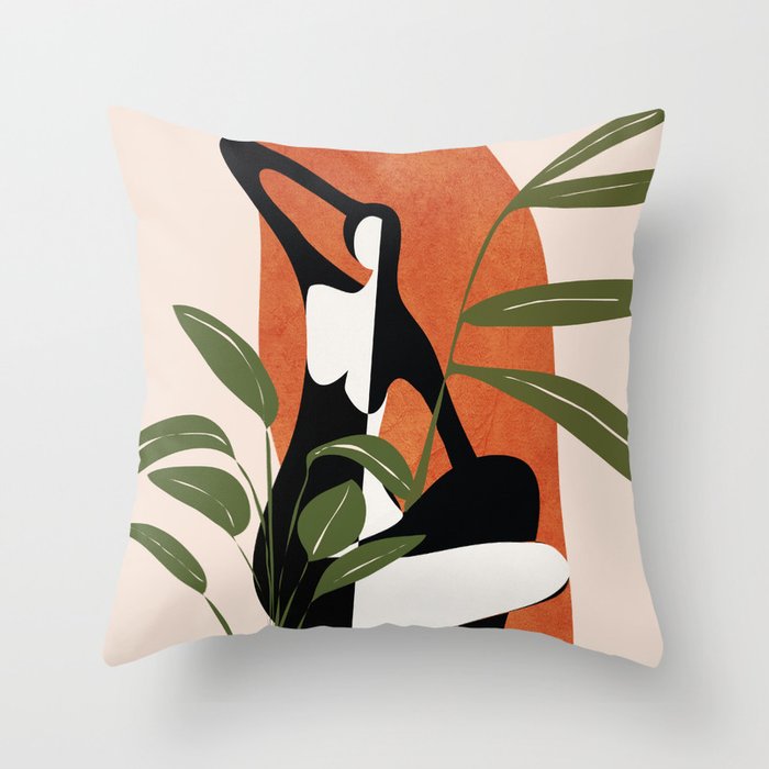 Abstract Female Figure 20 Throw Pillow Gallery Image 6