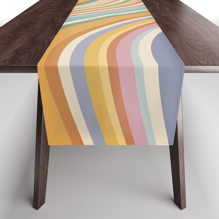 Wavy Stripes VI - Vintage Pastel Table Runner Gallery Image 1