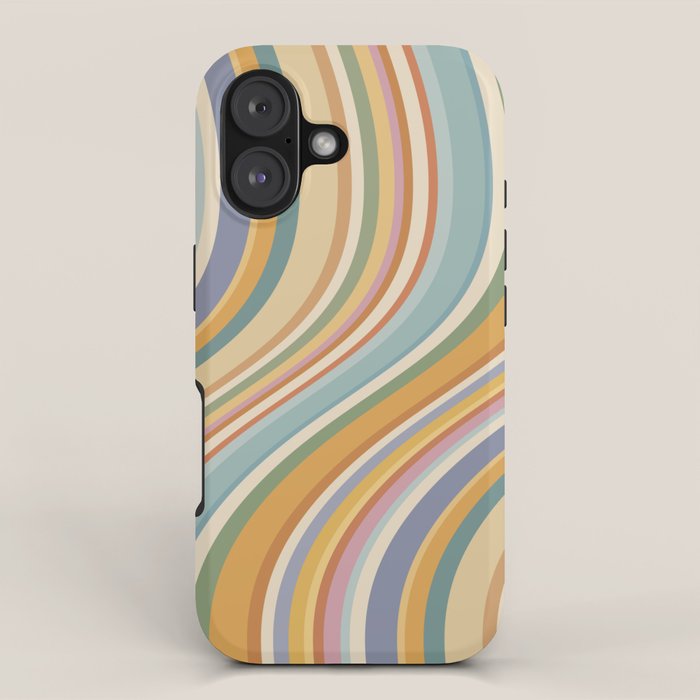 Wavy Stripes VI - Vintage Pastel iPhone Case Gallery Image 1