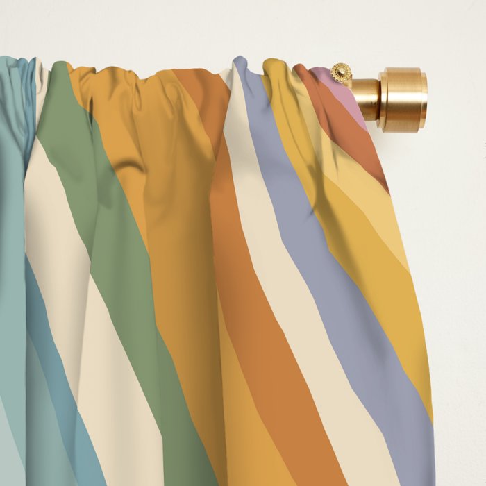 Wavy Stripes VI - Vintage Pastel Window Curtain Gallery Image 2