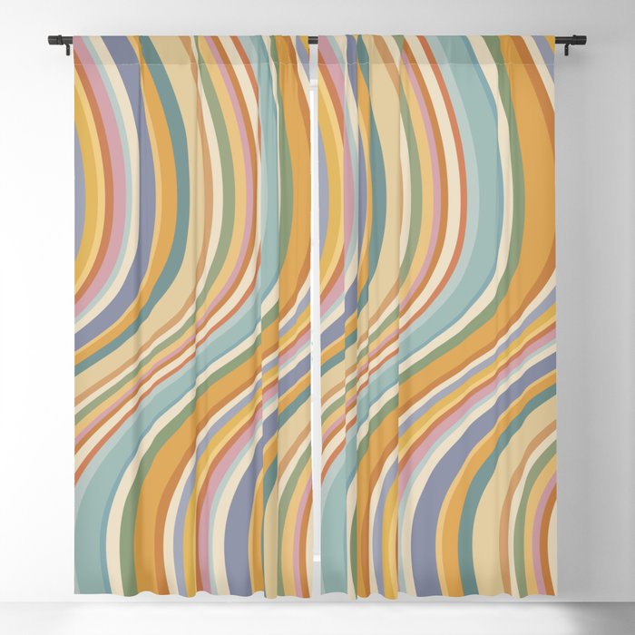 Wavy Stripes VI - Vintage Pastel Window Curtain Gallery Image 5