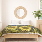 Sunflowers & Blue Irises by Vincent van Gogh Duvet Cover Gallery Image 3