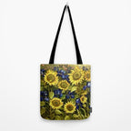 Sunflowers & Blue Irises by Vincent van Gogh Tote Bag Gallery Image 2