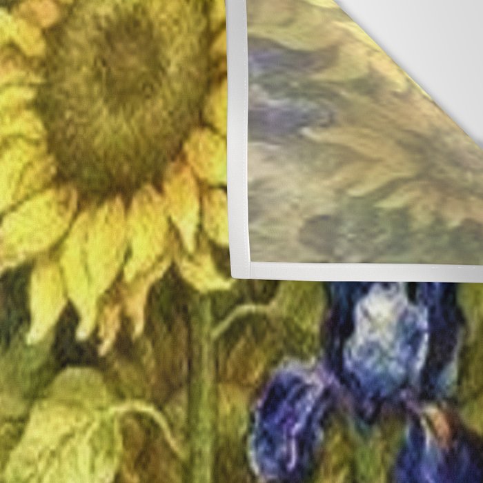 Sunflowers & Blue Irises by Vincent van Gogh Wall Tapestry Gallery Image 3