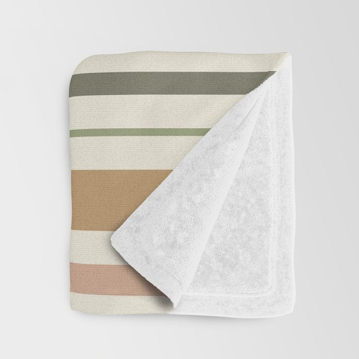 Green Boho Stripes Throw Blanket Gallery Image 3