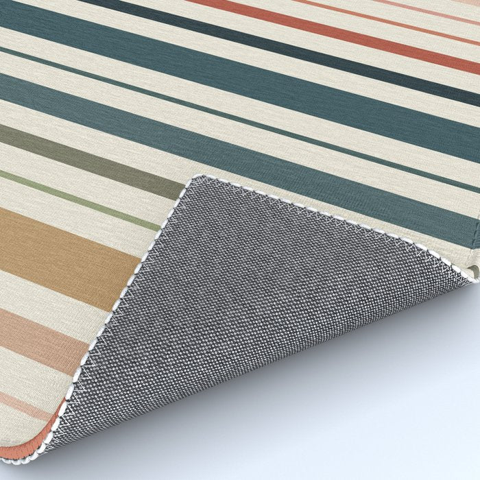 Green Boho Stripes Rug Gallery Image 4
