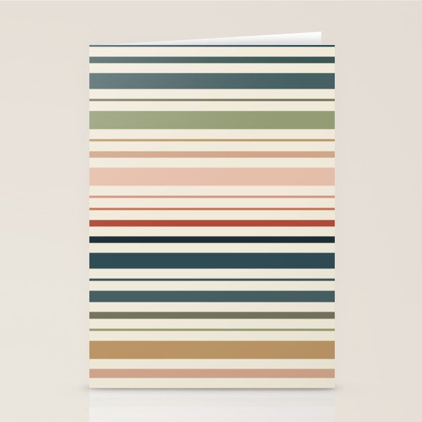 Green Boho Stripes Stationery Card Gallery Image 2