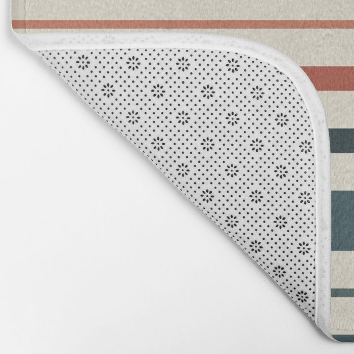 Green Boho Stripes Bath Mat Gallery Image 2