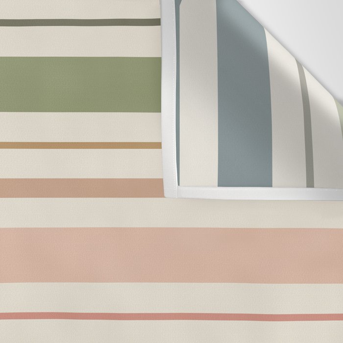Green Boho Stripes Wall Tapestry Gallery Image 3