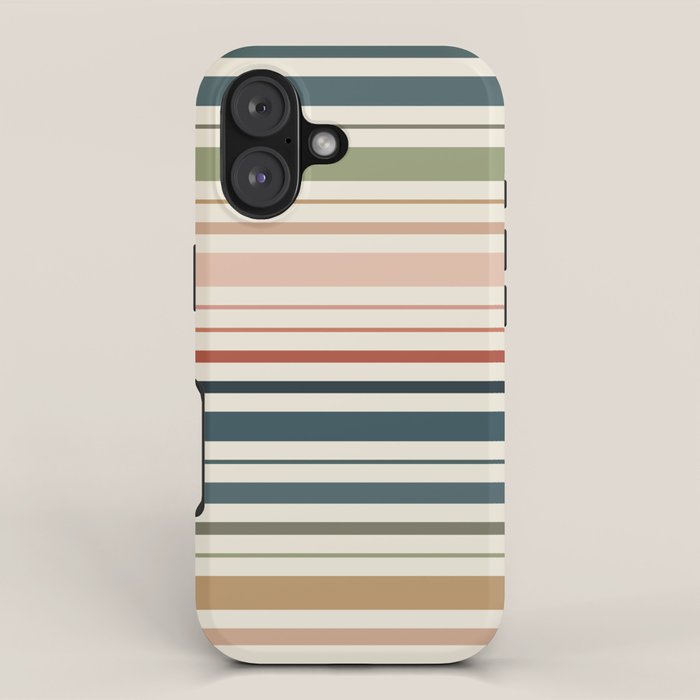 Green Boho Stripes iPhone Case Gallery Image 1
