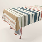 Green Boho Stripes Tablecloth Gallery Image 1