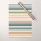 Green Boho Stripes Wrapping Paper Gallery Image 1