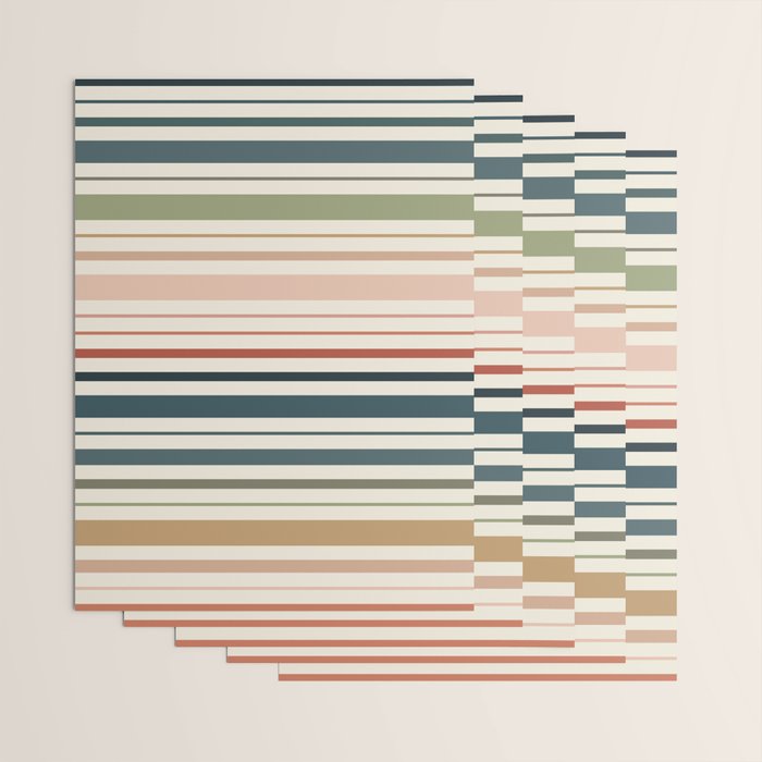 Green Boho Stripes Wrapping Paper Gallery Image 3