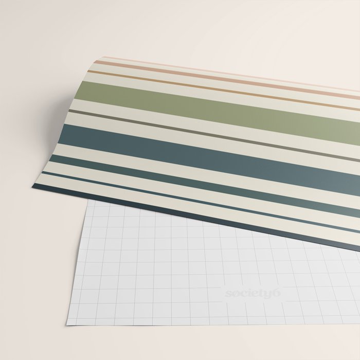 Green Boho Stripes Wrapping Paper Gallery Image 2