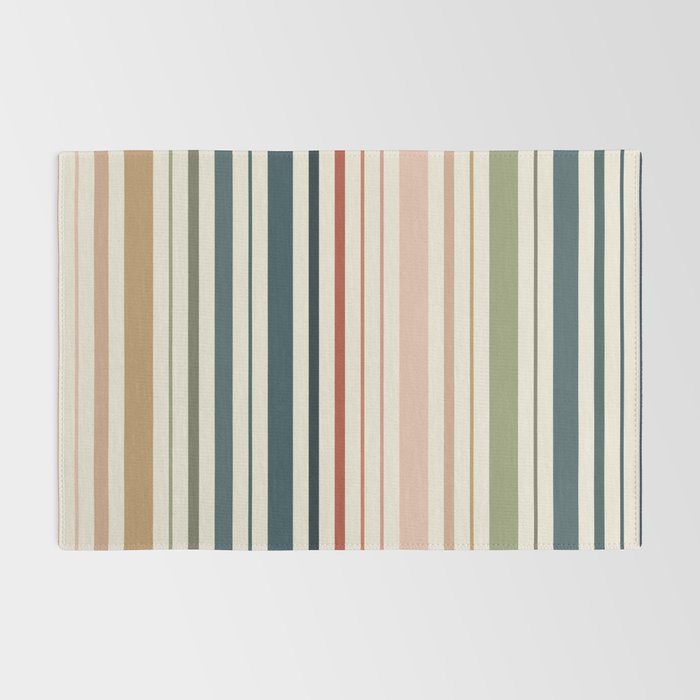 Green Boho Stripes Rug Gallery Image 2