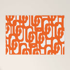 Mid Century Modern Orange Loops Abstract Pattern on White Welcome Mat Gallery Image 1
