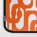 Mid Century Modern Orange Loops Abstract Pattern on White Laptop Sleeve Gallery Image 3