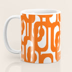 Mid Century Modern Orange Loops Abstract Pattern on White Coffee Mug Gallery Image 3