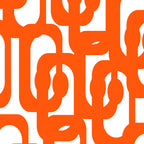 Mid Century Modern Orange Loops Abstract Pattern on White Coffee Mug Gallery Image 2
