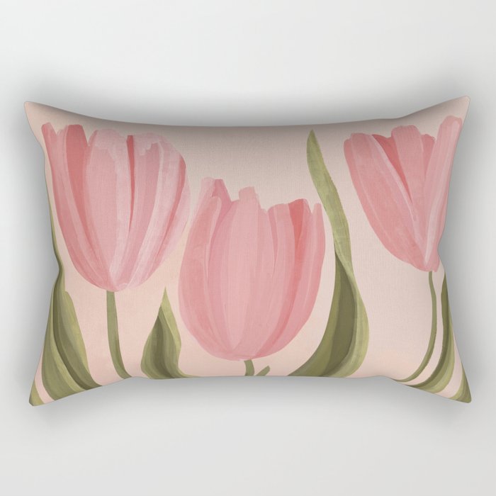 Pink tulips Rectangular Pillow Gallery Image 2