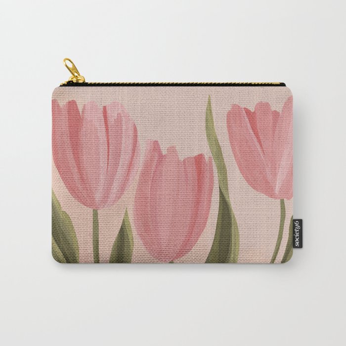 Pink tulips Carry All Pouch Gallery Image 1