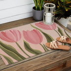 Pink tulips Outdoor Rug Gallery Image 2