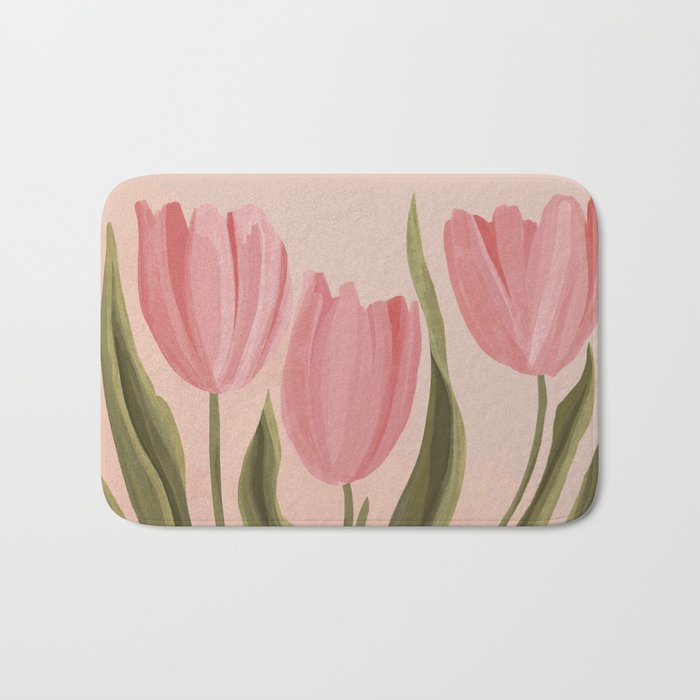 Pink tulips Bath Mat Gallery Image 1