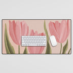 Pink tulips Desk Mat Gallery Image 1