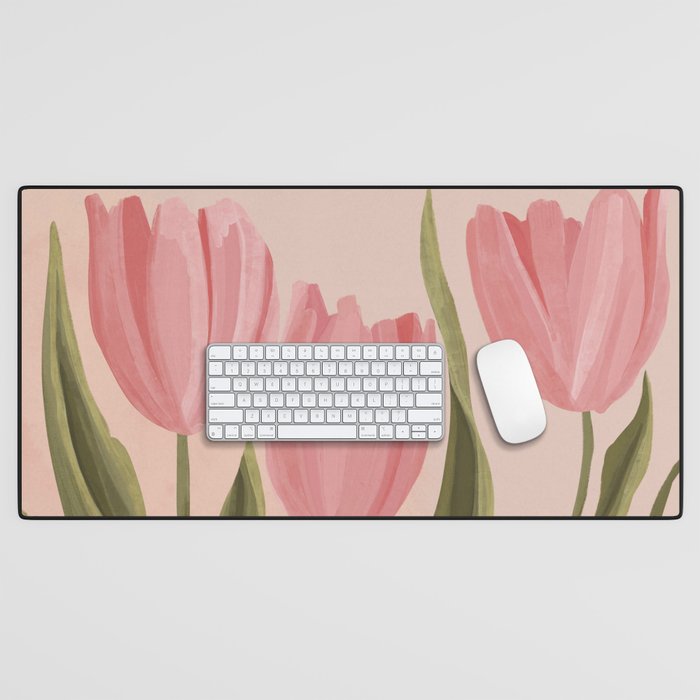 Pink tulips Desk Mat Gallery Image 1