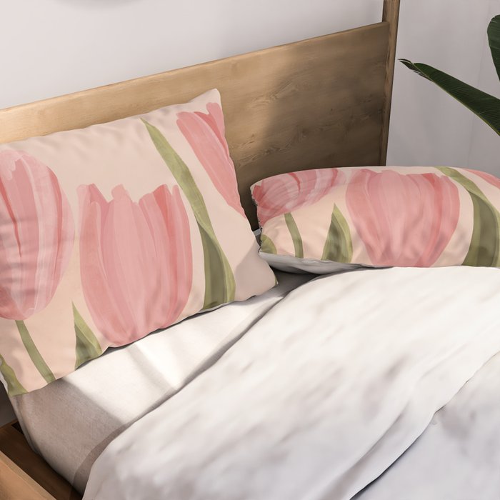 Pink tulips Pillow Sham Gallery Image 2