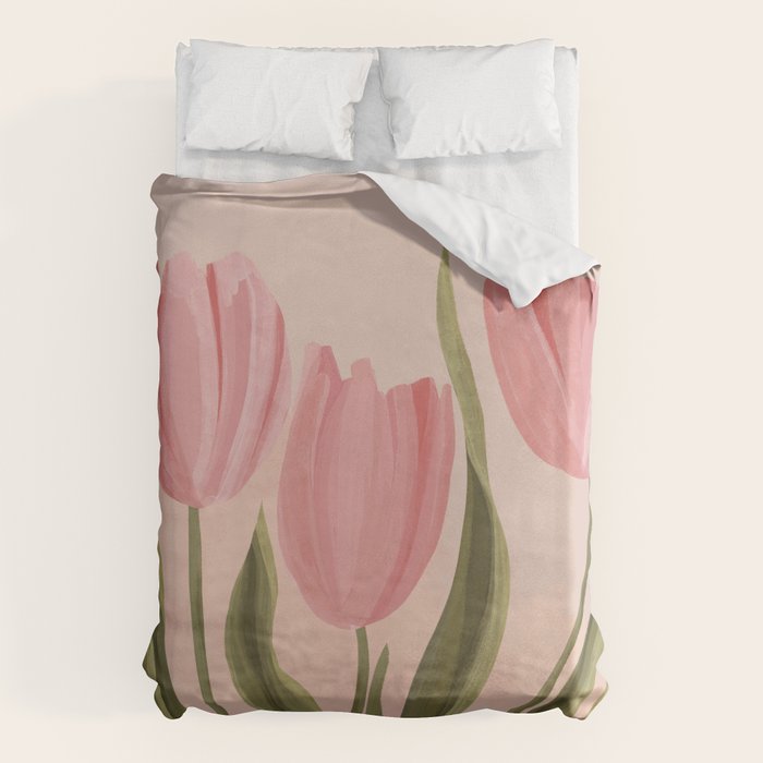 Pink tulips Duvet Cover Gallery Image 1